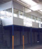 montaggio soppalchi, realizzati con elementi modulari; vista zona uffici ed archivio al piano primo - Asti